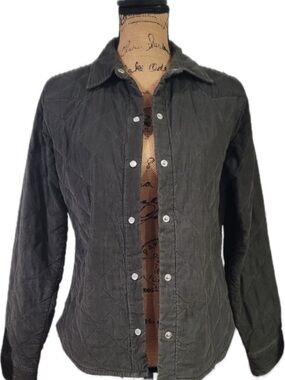 Horny Toad Quilted Corduroy Jacket Brown Green Workwear Cozy Layer Small